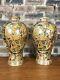 Pair of Vintage Japanese Satsuma Pottery Vases Made in Japan