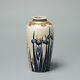 Rare! Antique Meiji period Japanese Satsuma Iris Vase with Gosu Blue decorati