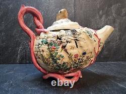 Rare Antique Satsuma Style Japanese Porcelain Tea Pot Damaged