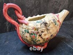 Rare Antique Satsuma Style Japanese Porcelain Tea Pot Damaged