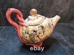 Rare Antique Satsuma Style Japanese Porcelain Tea Pot Damaged