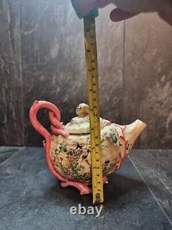 Rare Antique Satsuma Style Japanese Porcelain Tea Pot Damaged