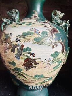 Rare Huge Japanese Satsuma Vase 19th Century