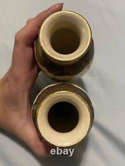 Rare Pair of Antique Japanese Satsuma Vases Marked