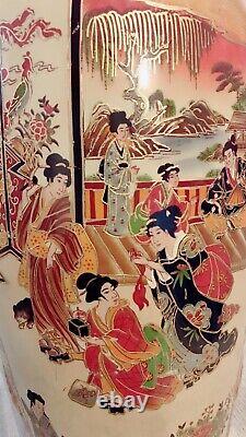 Rare Royal Satsuma Original Japanese Vase -Hand Painted-Himawari vase Height 32