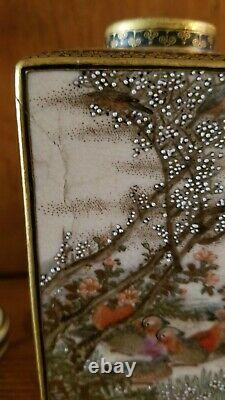 Rare Satsuma vase /chaire /tea caddy by Seikozan, Meiji Period, 4.5 tall