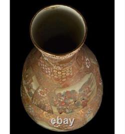 SATSUMA Large Vase 36.2 inch SAMURAI BUSHI Pattern Japanese Antique MEIJI Era