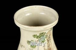 SATSUMA Vase Pair 19TH CENTURY SAMURAI Paint12.6 inch Japanese Antique MEIJI Era