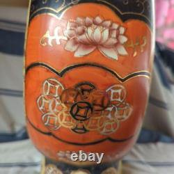 SATSUMA Ware Pottery SAMURAI BUSHI DRAGON Vase 18.1 in Japanese Antique Old Art