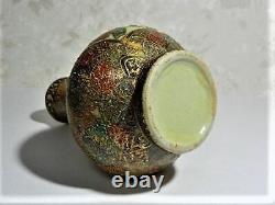 SATSUMA ware pottery Vase person pattern Height 5.9 inch Japanese Antique