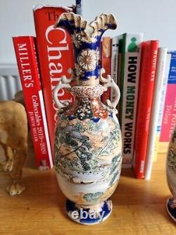 Satsuma Pair Of Antique Vase c1910