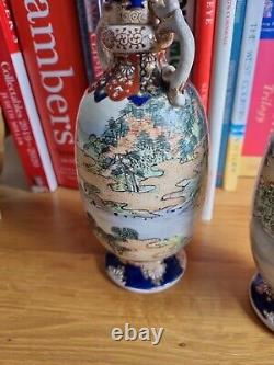 Satsuma Pair Of Antique Vase c1910