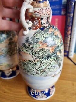 Satsuma Pair Of Antique Vase c1910