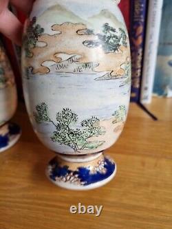 Satsuma Pair Of Antique Vase c1910