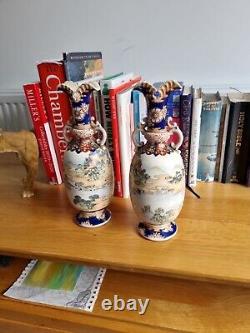 Satsuma Pair Of Antique Vase c1910