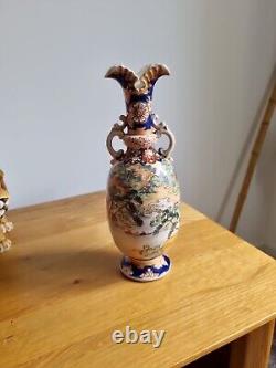 Satsuma Pair Of Antique Vase c1910