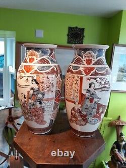 Satsuma Vases, 19th Century, Pair Of. Meiji Period