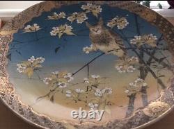 Satsuma antique Japanese plate chargers a pair Meiji Period 19th Century Rare