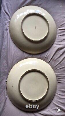 Satsuma antique Japanese plate chargers a pair Meiji Period 19th Century Rare
