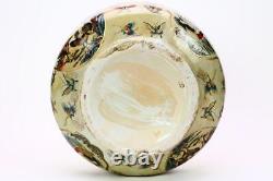 Satsuma ware Pot butterfly Japanese porcelain 11.4 inch width antique no box