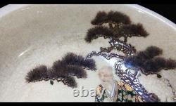 Satsuma ware porcelain Plate 6.8 inch OKINA Old man antique Edo Era Japanese