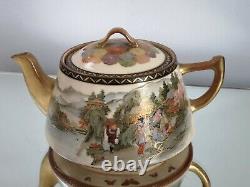 Sensational Rare Signed Antique Japanese Satsuma Teapot and Cover Meiji Period
