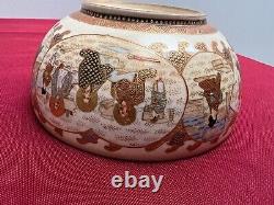 Signed Antique Japanese Satsuma Pottery Bowl