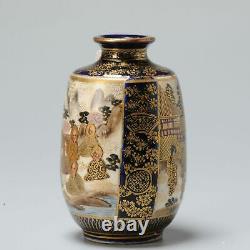 Small sized Antique Meiji period Japanese Satsuma vase with mark