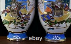 Stunning Pair Of Meiji Japanese Satsuma Vases