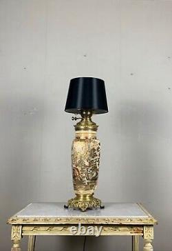 Substantial size Japanese Meiji period satsuma lamp