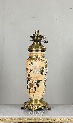 Substantial size Japanese Meiji period satsuma lamp