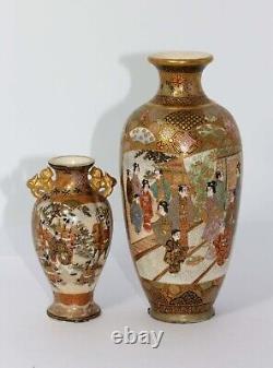 Superb Jewel Like Antique Japanese Satsuma Vase Signed Meiji Period
