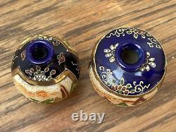 Two Pretty Miniature Signed Japanese Satsuma Ware Vases/Urns