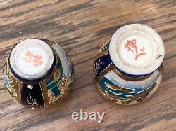 Two Pretty Miniature Signed Japanese Satsuma Ware Vases/Urns