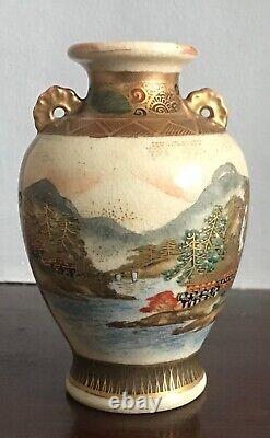 Two Vintage Satsuma Japanese Small Vases