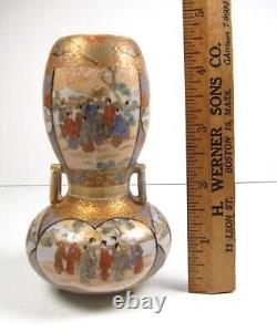 Ultra Fine Antique Japanese Miniature Meiji Period Satsuma 4.5 Vase