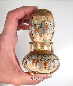 Ultra Fine Antique Japanese Miniature Meiji Period Satsuma 4.5 Vase