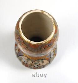 Ultra Fine Antique Japanese Miniature Meiji Period Satsuma 4.5 Vase