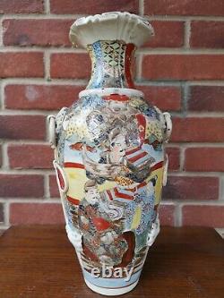 Very Large Antique Meiji Period Japanese Satsuma Vase (16)