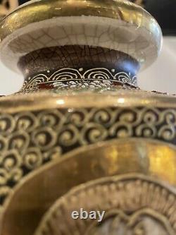 Vintage Japanese Ceramic with Gilt Detail Satsuma 10.5 Vase