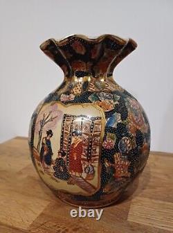 Vintage Satsuma Style Chinese Large Vase Handcrafted