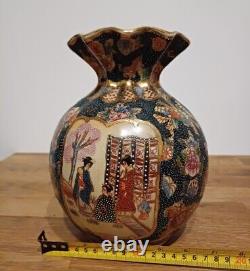 Vintage Satsuma Style Chinese Large Vase Handcrafted