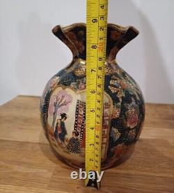 Vintage Satsuma Style Chinese Large Vase Handcrafted